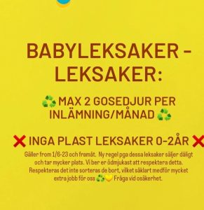 Regler kring inlämning av leksaker