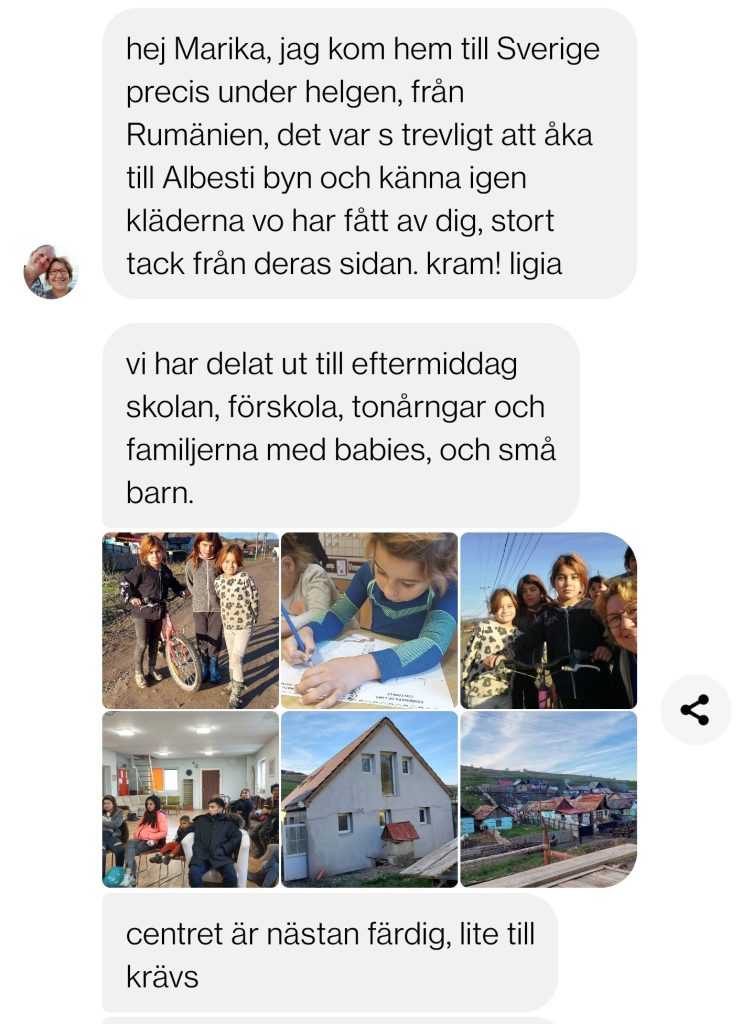 Meddelande från Rumänien på sms.